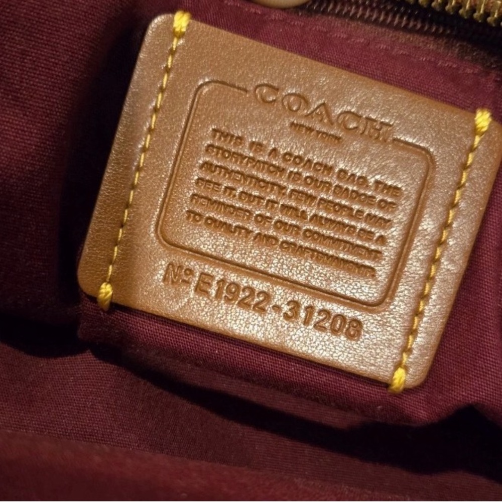 COACH Logo Print & Leather Camera Bag in Brown/Rust Burnished leather. - Picture 16 of 16
